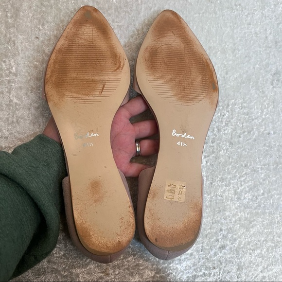 Boden  Patent Leather &Suede D’Orsay Pointed Flats Size 41.5EU/10US - Picture 3 of 8